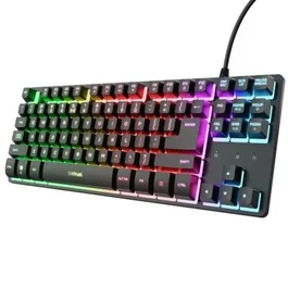 Trust GXT 833 Thado Teclado Español Compacto USB 2.0 Cable 1.5m Iluminación RGB Negro